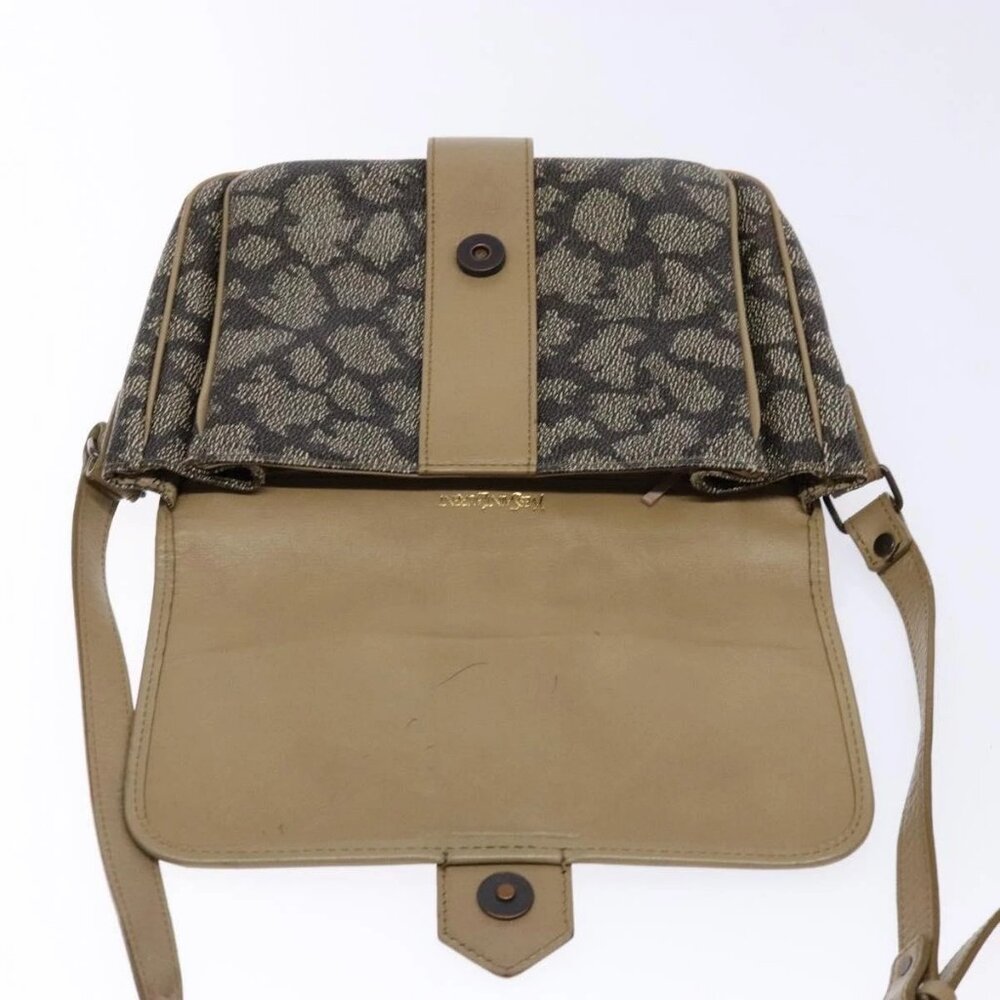 SAINT LAURENT Shoulder Bag PVC Leather Beige Gray Auth bs28744 - Picture 11 of 16